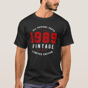 Camiseta 1989 Todas as Peças Originais, Edição Limitada, Vi