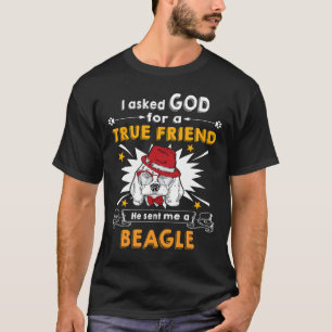 Camiseta 198 Perguntou a Deus Amigo Verdadeiro Um Beagle