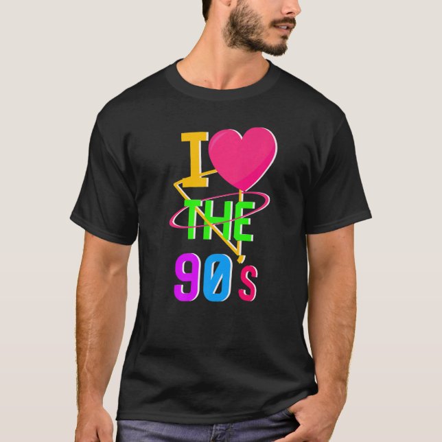 Camiseta 1990 E 1990 I Heart 90 I Love The Old Sc (Frente)