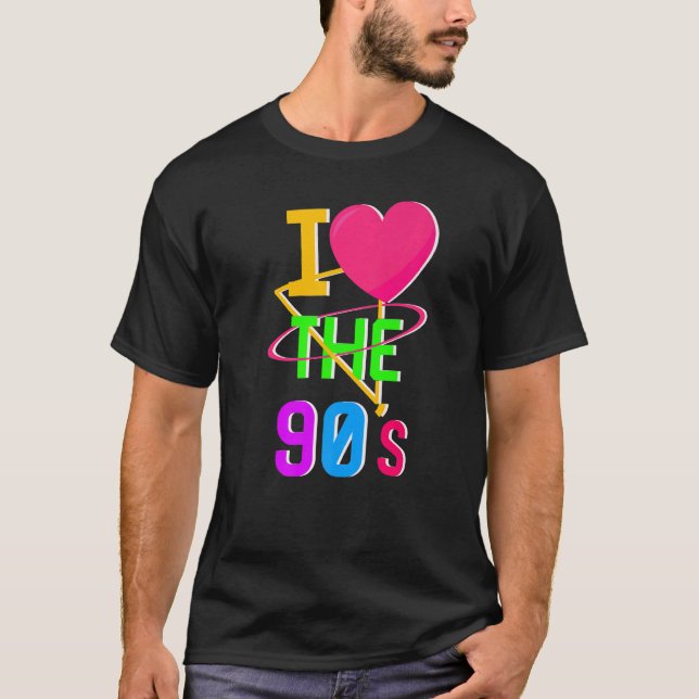 Camiseta 1990 E 1990 I Heart 90 I Love The Old Sc (Frente)