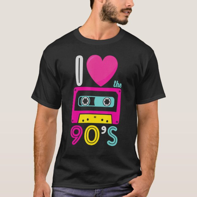Camiseta 1990 E 1990 I Heart 90 I Love The Old Sc (Frente)