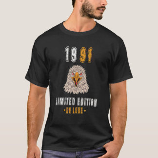Camiseta 1991 ano de nascimento 1991 aniversário