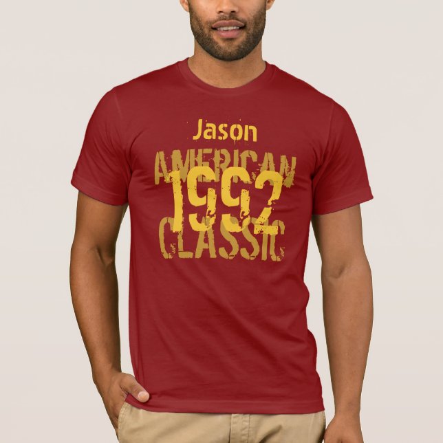 Camiseta 1992 ou QUALQUER ANO American Classic aniversário  (Frente)