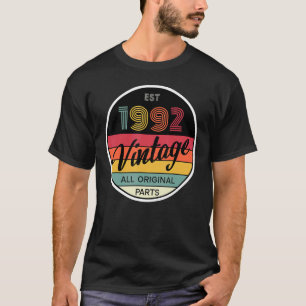 Camiseta 1992 Vintage All Original Parts Men Women 30 Bir