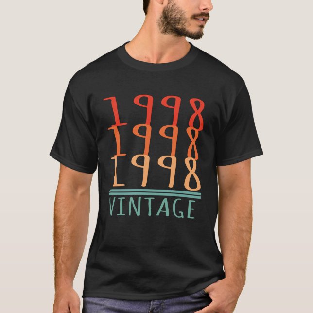 Camiseta 1998 Vintage Anniversary Matching Couple (Frente)