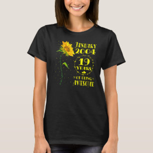 Camiseta 19. º aniversário 19 anos Meninas de girassol Jane