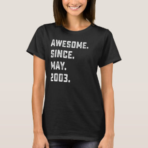 Camiseta 19.º Aniversário Impressionante Desde maio de 2003
