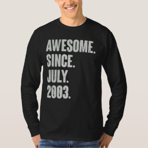 Camiseta 19 anos 19 anos Aniversário fantástico desde julho