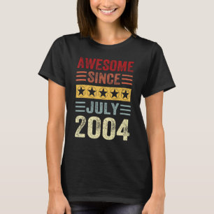 Camiseta 19 anos Aniversário fantástico desde julho de 2004