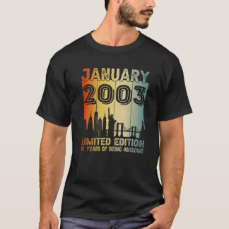 Camiseta 19 Anos De Idade Vintage Janeiro De 2003