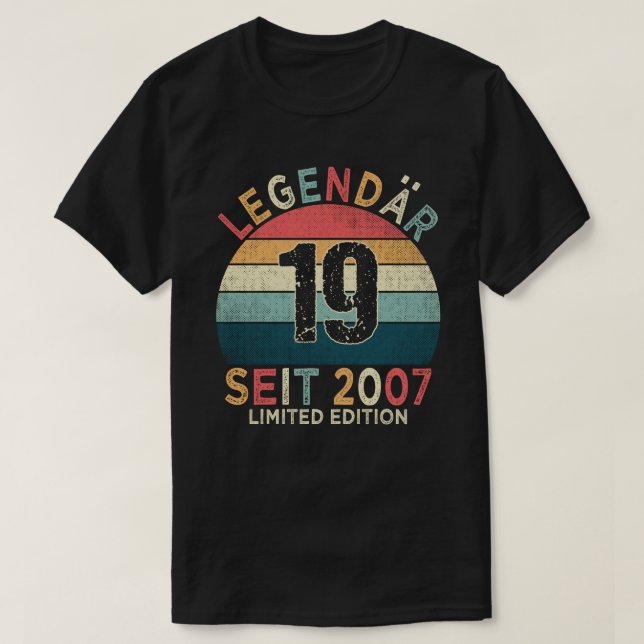 Camiseta 19. Geburtstag Legendär Seit 2007 Jahrgang (Frente do Design)