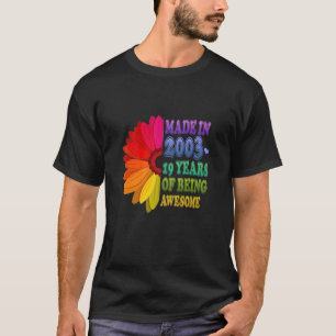 Camiseta 19 Years Old Floral Awesome Since 2003 Gifts 19Th