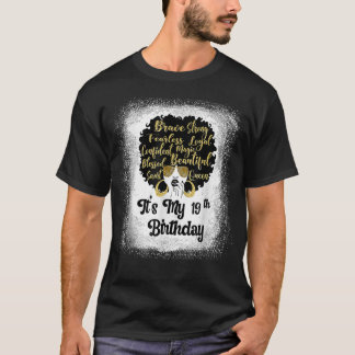 Camiseta 19 Years Old Leopard Melanin Girl It'S My Birthday