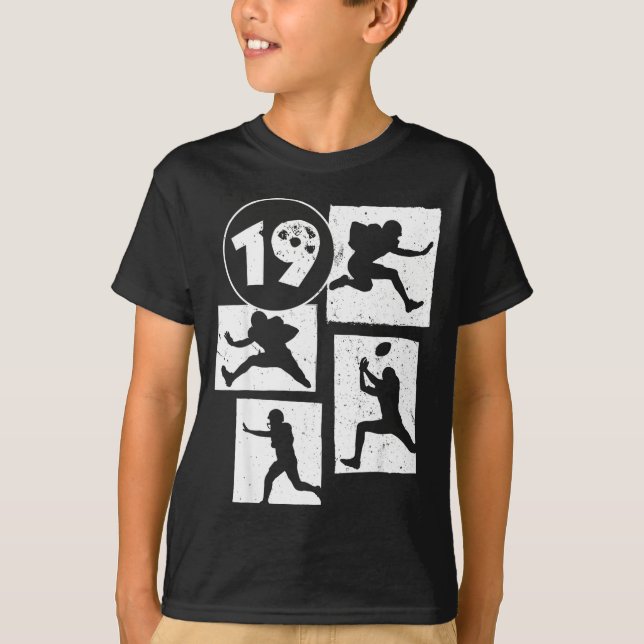 Camiseta 19th Birthday Retro American Football 19 Years Old (Frente)