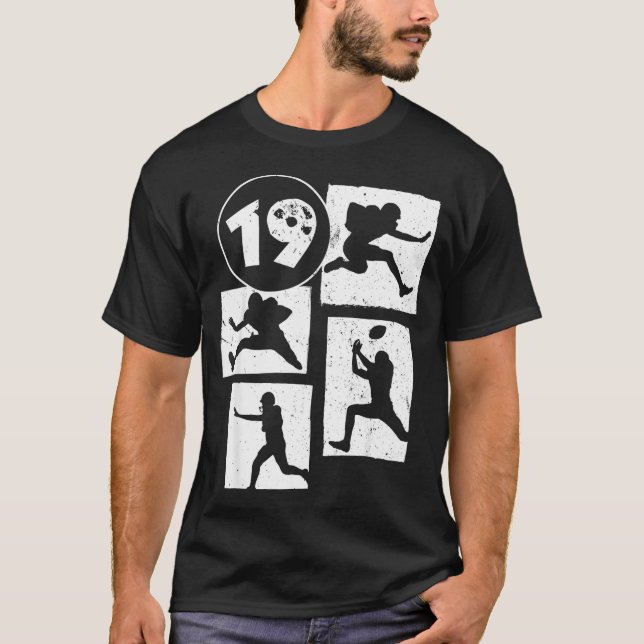 Camiseta 19th Birthday Retro American Football 19 Years Old (Frente)