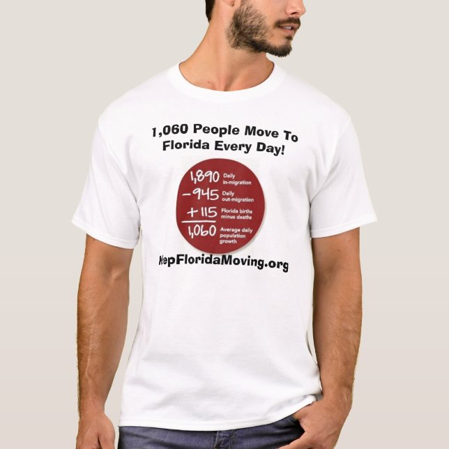 Camiseta 1.060 pessoas transportam-se a Florida cada dia (Frente)