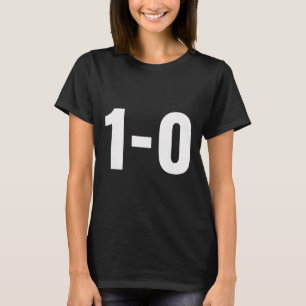 Camiseta 1-0 Pontuação Futebol Placa Desenho Fã de Futebol