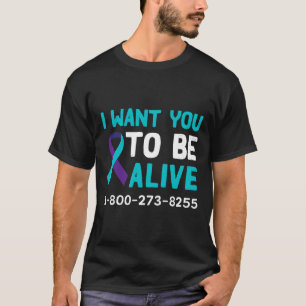 Camiseta 1 800 273 8255 - Dia de Prevenção do Suicídio - Su