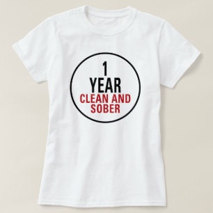 Camiseta 1 ano limpo e sóbrio