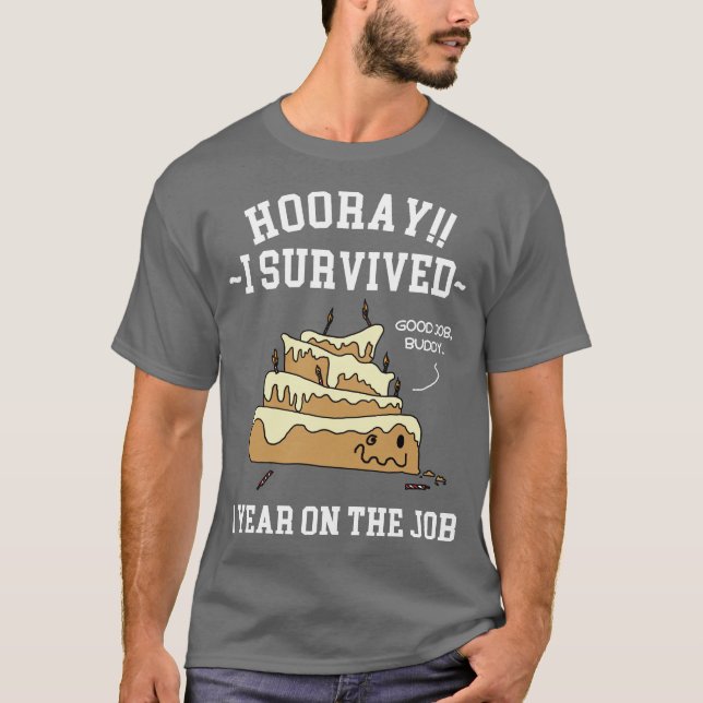 Camiseta 1 Ano no Trabalho 1º Aniversário de Trabalho (Frente)