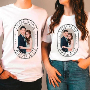Camiseta 1 Ano Passado 1º Aniversário de Casamento com Foto