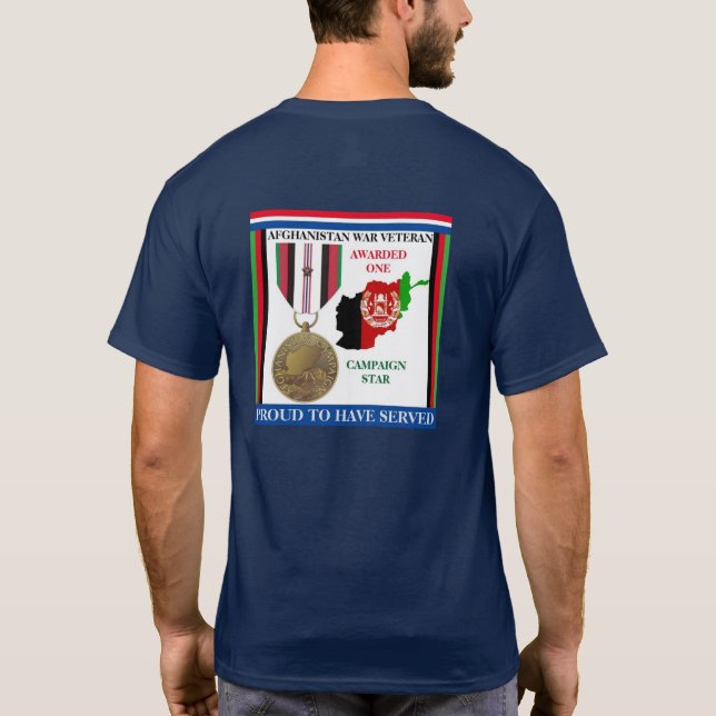 CAMISETA 1 CAMPANHA ESTRELA AFEGANISTÃO WAR VETERAN (Verso)