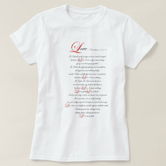Camiseta 1 Corinthians 13 (Frente do Design)