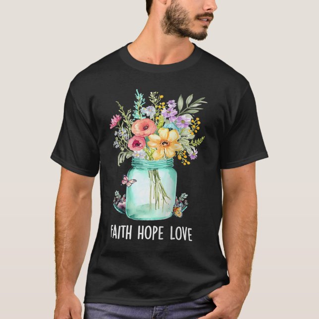 Camiseta 1 Corinthians 1313  Faith Hope Love Christian Appa (Frente)