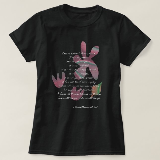 Camiseta 1 Corintianos 13: 4-7 (Frente do Design)