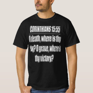 Camiseta 1 Coríntios 15 55 Versículo Bíblico Fé Cristã Eu