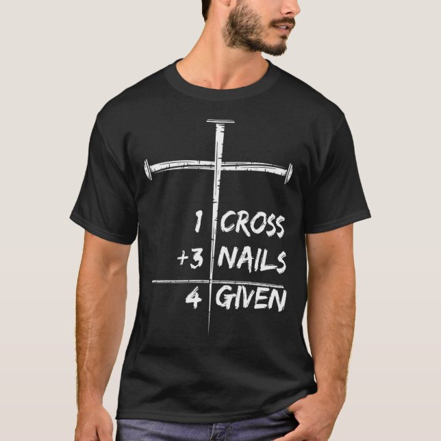 Camiseta 1 Cruz 3 Unhas Perdoadas 4 Dado Christian Happy E (Frente)