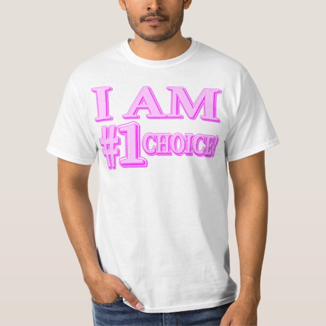 Camiseta "#1 ESCOLHA" Design de Expressão de Corte. Comprar (Frente)