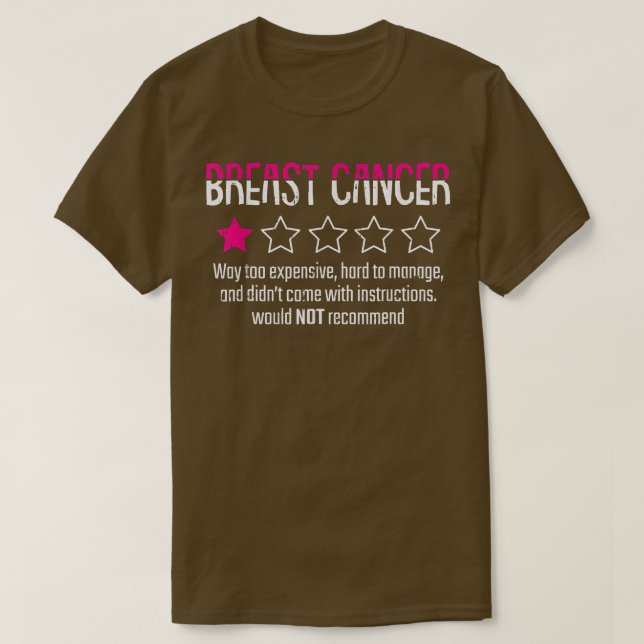 Camiseta 1 Estrela Rating Breast Awarness Funny Fighting (P (Frente do Design)