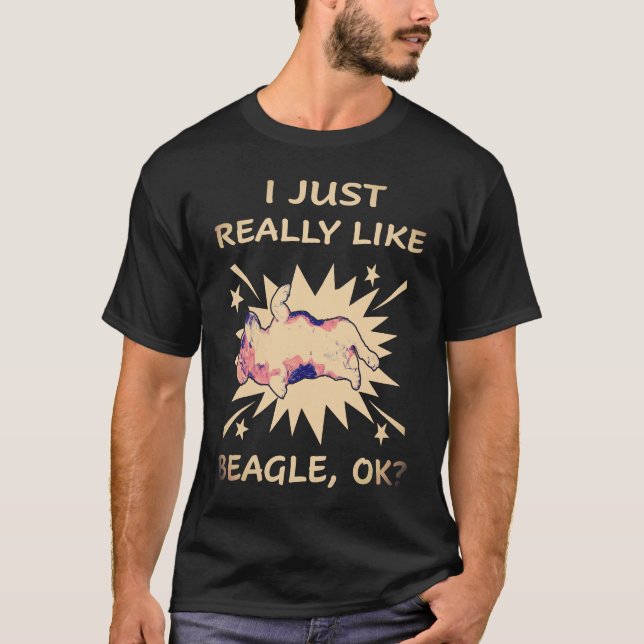 Camiseta 1 EU SIMPLESMENTE GOSTO MUITO de Beagle (Frente)