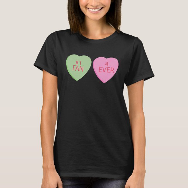Camiseta 1 Fan 4 Ever Happy Valentines Day Conversation Hea (Frente)