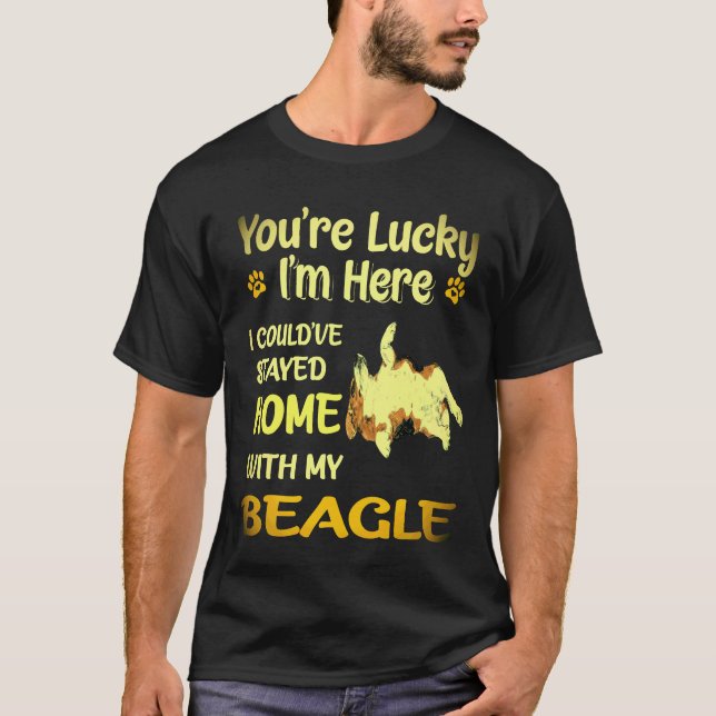 Camiseta 1 Fiquei em Casa Com o Meu Beagle (Frente)
