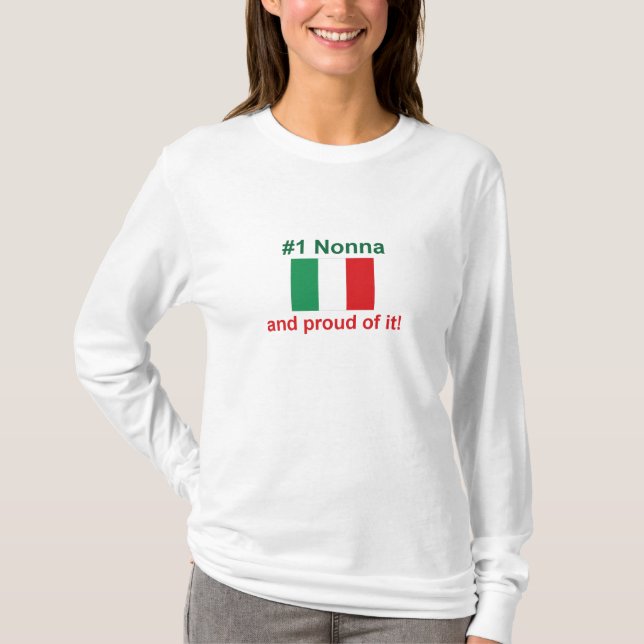 Camiseta #1 italiano Nonna (avó) (Frente)
