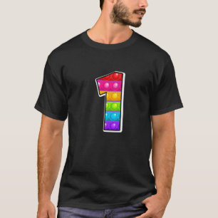 Camiseta 1 Letra Maiúscula 1 Alfabeto Funny Poppin Ki