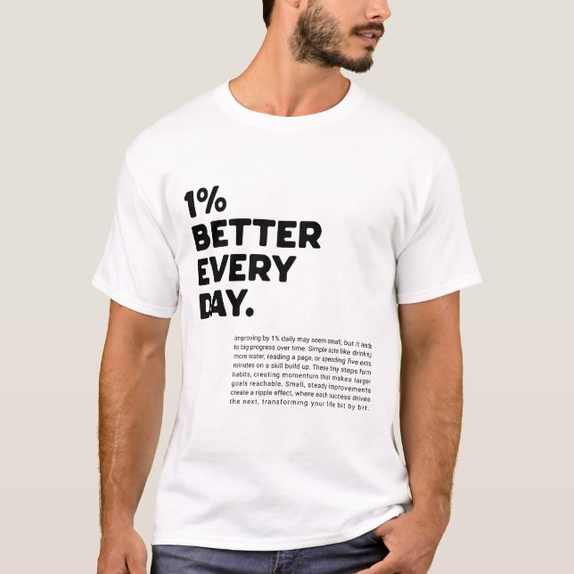 Camiseta 1% melhor a cada dia de motivação (Frente)