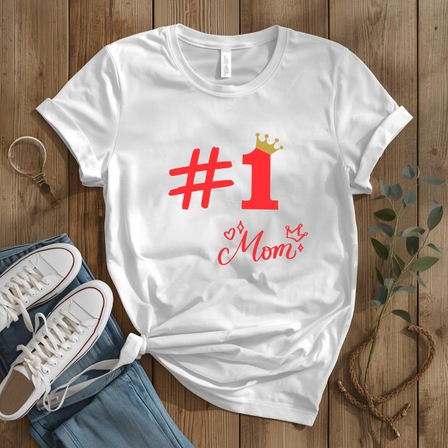 Camiseta #1 Mom Love Personalized Women’s T-Shirt (Criador carregado)