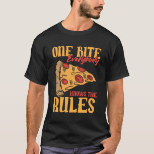 Camiseta 1 Mordida Pizza Todos Conhecem A Comida De Regras