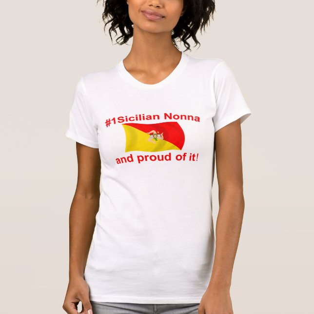 Camiseta #1 orgulhoso Nonna siciliano (Frente)