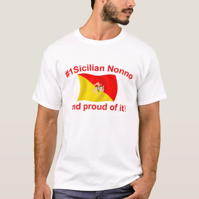 Camiseta #1 orgulhoso Nonno siciliano (Frente)
