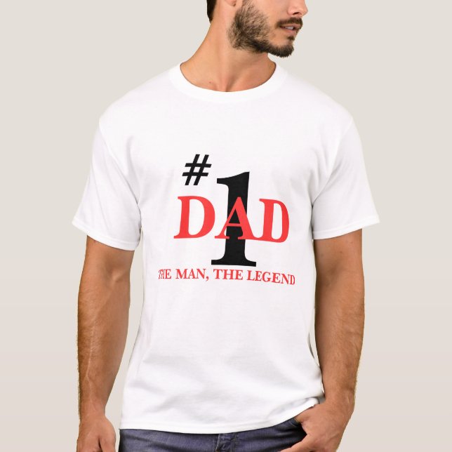 CAMISETA #, 1, PAI, HOMEM, A LEGENDA (Frente)