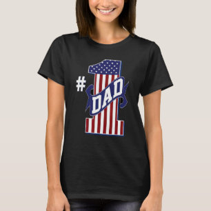 Camiseta 1 Pai Número Um Dia de os pais Pai Americano Bande
