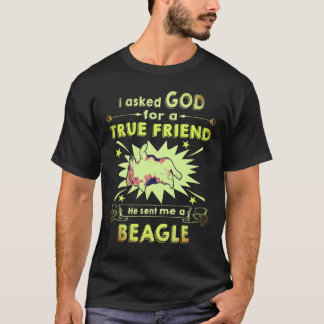 Camiseta 1 Perguntou a Deus - Amigo Verdadeiro - Um Beagle