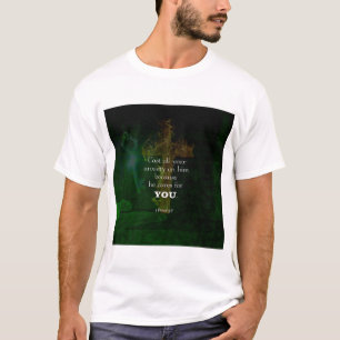 Camiseta 1 Peter 5:7 Uplifando a cotação dos versos da B