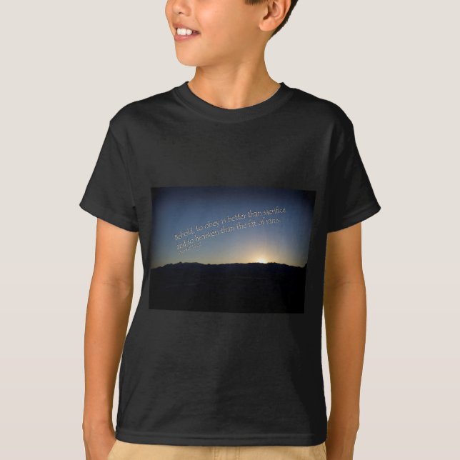 Camiseta 1 Samuel 15:22 Borda Negra Sunset (Frente)