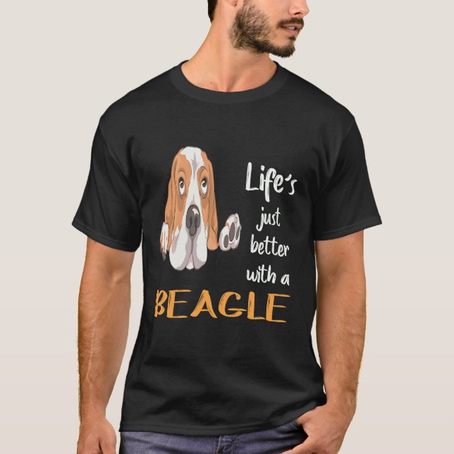 Camiseta 1 Vida É Só Melhor Com Um Beagle (Frente)