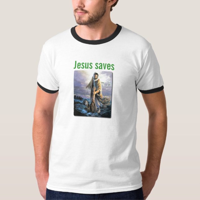 Camiseta 1jesus_saves, Jesus salvar (Frente)